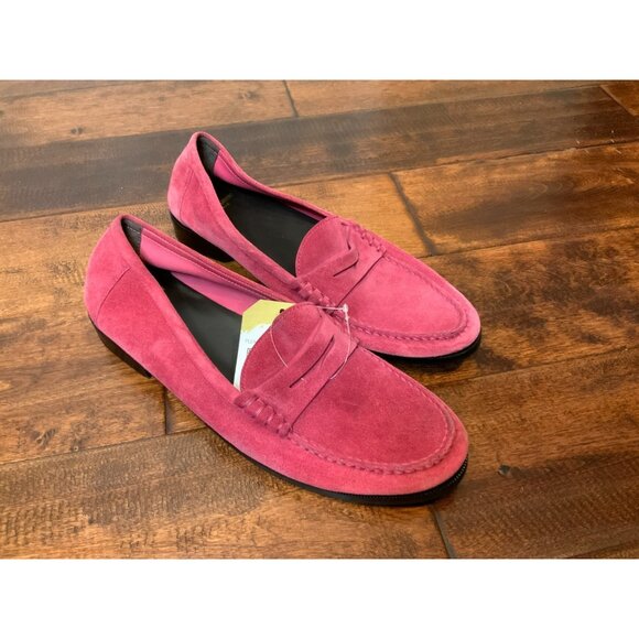 Saint Laurent Men's Brick Red Suede Leather Penny Loafers $695, Size 42 | 9 - Picture 1 of 6